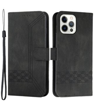 SoFetch Zwart Ruiten Bookcase Hoesje iPhone 14 Pro Max
