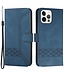 SoFetch Donkerblauw Ruiten Bookcase Hoesje voor de iPhone 14 Pro Max