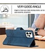SoFetch Donkerblauw Ruiten Bookcase Hoesje voor de iPhone 14 Pro Max