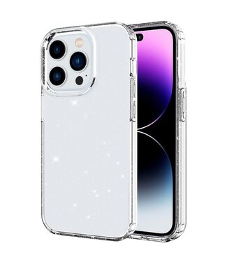 Gw18 Transparant Krasbestendig Glitter TPU Hoesje iPhone 14 Pro Max