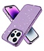 Gw18 Paars Krasbestendig Glitter TPU Hoesje voor de iPhone 14 Pro Max