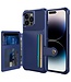 SoFetch Blauw Pasjeshouder Houder Hybride Hoesje voor de iPhone 14 Pro Max
