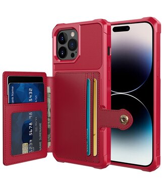 SoFetch Rood Pasjeshouder Houder Hybride Hoesje iPhone 14 Pro Max