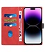 SoFetch Rood Twee kleuren Bookcase Hoesje voor de iPhone 14 Pro Max