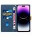 SoFetch Blauw Twee kleuren Bookcase Hoesje voor de iPhone 14 Pro Max