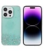 SoFetch Cyaan Valbestendig Glitter TPU Hoesje voor de iPhone 14 Pro Max