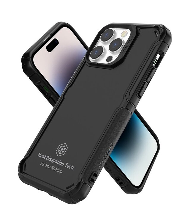 SoFetch Zwart Warmteafvoerend Hybride Hoesje voor de iPhone 14 Pro Max