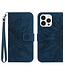 SoFetch Donkerblauw Zonnebloem Bookcase Hoesje voor de iPhone 14 Pro Max