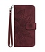 SoFetch Bordeaux Rood Zonnebloem Bookcase Hoesje voor de iPhone 14 Pro Max