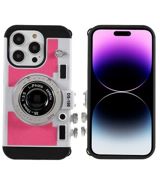 SoFetch Rose Vintage Camera Hybride Hoesje iPhone 14 Pro Max