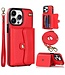 SoFetch Rood Pasjeshouder Hybride Hoesje voor de iPhone 14 Pro Max