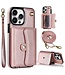 SoFetch Rosegoud Pasjeshouder Hybride Hoesje voor de iPhone 14 Pro Max