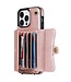 SoFetch Rosegoud Pasjeshouder Hybride Hoesje voor de iPhone 14 Pro Max