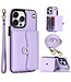SoFetch Paars Pasjeshouder Hybride Hoesje voor de iPhone 14 Pro Max