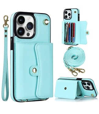 SoFetch Blauw Pasjeshouder Hybride Hoesje iPhone 14 Pro Max