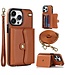 SoFetch Bruin Pasjeshouder Hybride Hoesje voor de iPhone 14 Pro Max