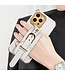 SoFetch Geel Krokodillen Hybride Hoesje met Handriem voor de iPhone 14 Pro Max