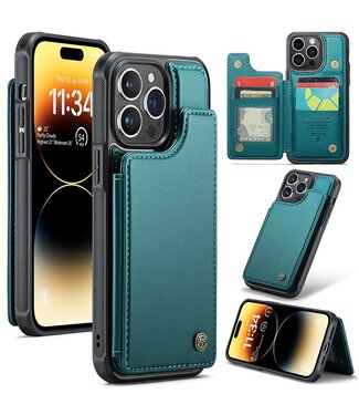 CaseMe Groen RFID Pasjeshouder Hybride Hoesje iPhone 14 Pro Max