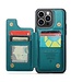CaseMe Groen RFID Pasjeshouder Hybride Hoesje voor de iPhone 14 Pro Max
