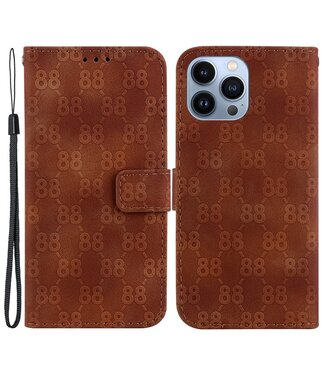 SoFetch Bruin Monogram Bookcase Hoesje iPhone 14 Pro Max
