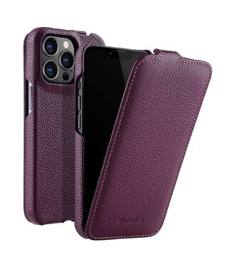 Paars Litchee Flipcase Hoesje iPhone 14 Pro Max