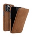 Koffiebruin Litchee Flipcase Hoesje voor de iPhone 14 Pro Max