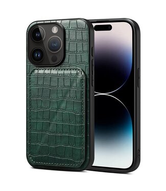 SoFetch Groen Houder Krokodillen Hybride Hoesje iPhone 14 Pro Max