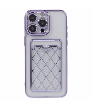 SoFetch Paars Pasjeshouder TPU Hoesje iPhone 14 Pro Max