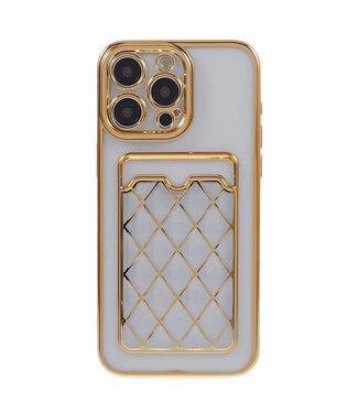 SoFetch Goud Pasjeshouder TPU Hoesje iPhone 14 Pro Max