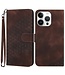 SoFetch Koffiebruin Ruiten Bookcase Hoesje voor de iPhone 14 Pro Max