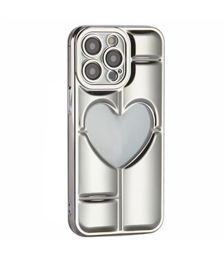 SoFetch Zilver Heart TPU Hoesje iPhone 14 Pro Max