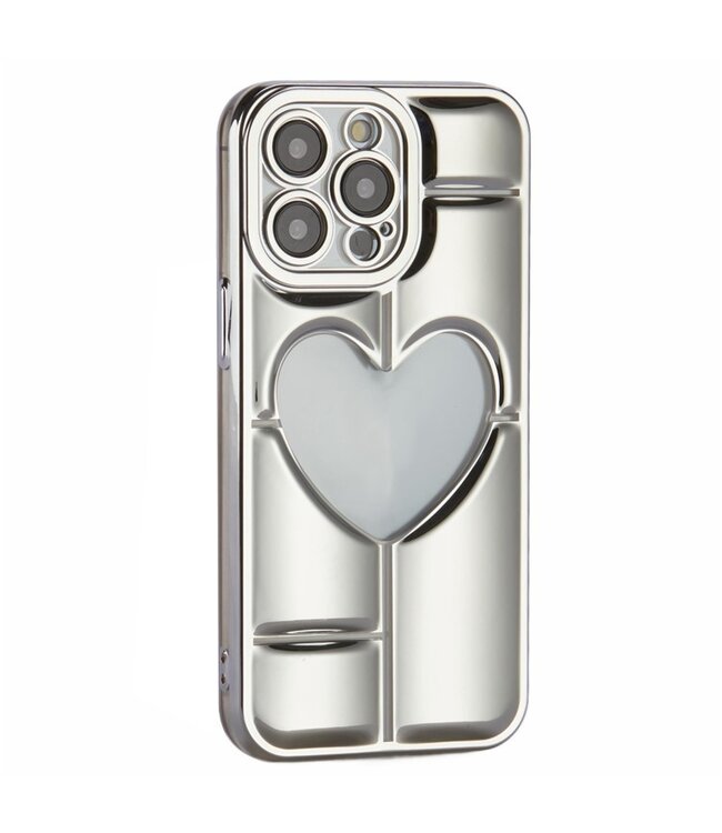 SoFetch Zilver Heart TPU Hoesje voor de iPhone 14 Pro Max