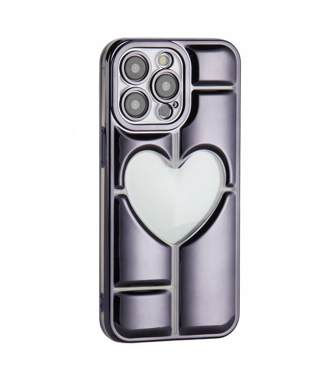 SoFetch Zwart Heart TPU Hoesje voor de iPhone 14 Pro Max