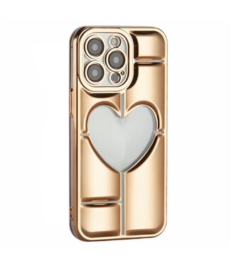 SoFetch Goud Heart TPU Hoesje iPhone 14 Pro Max