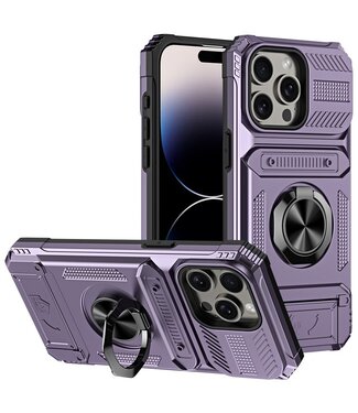 SoFetch Paars Ring Houder Modern Hybride Hoesje iPhone 14 Pro Max
