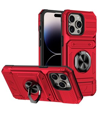 SoFetch Rood Ring Houder Modern Hybride Hoesje iPhone 14 Pro Max