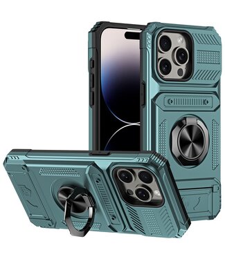 SoFetch Groen Ring Houder Modern Hybride Hoesje iPhone 14 Pro Max