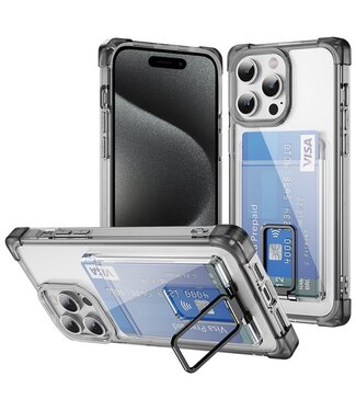 SoFetch Zwart Pasjeshouder Houder Hybride Hoesje iPhone 14 Pro Max