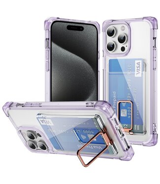 SoFetch Paars Pasjeshouder Houder Hybride Hoesje iPhone 14 Pro Max