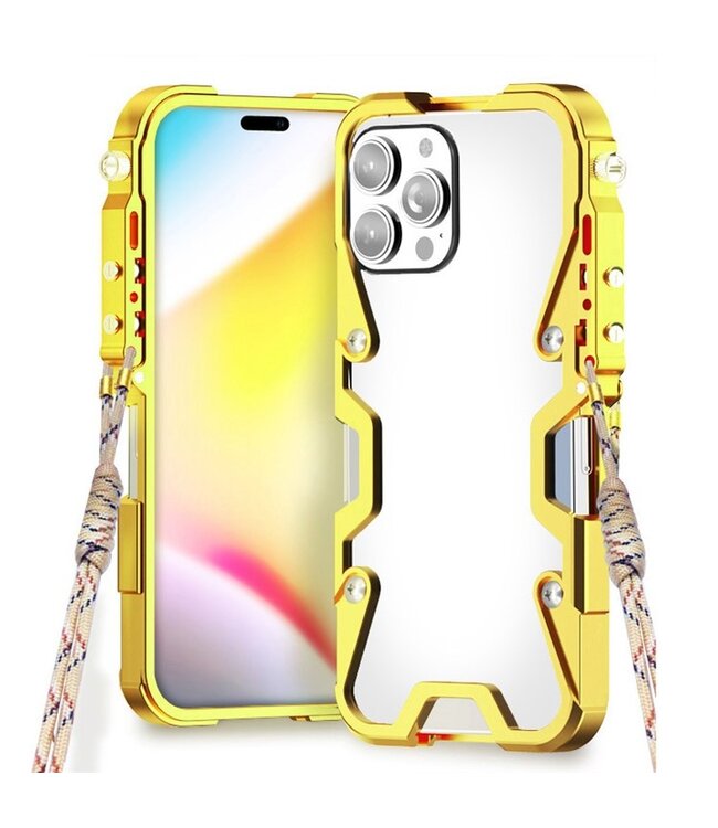 SoFetch Geel Valbestendig Hybride Hoesje met Koord voor de iPhone 14 Pro Max