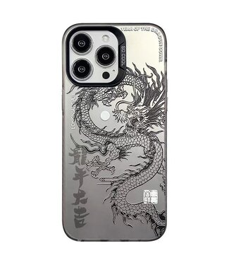SoFetch Zwart Draak Hybride Hoesje iPhone 14 Pro Max