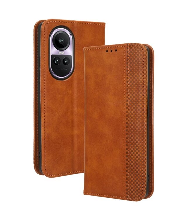 SoFetch Bruin Vintage Bookcase Hoesje voor de Oppo Reno10