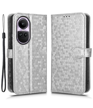 SoFetch Zilver Stippen Bookcase Hoesje met Polsbandje Oppo Reno10