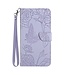 SoFetch Paars Bloemen vlinder Bookcase Hoesje met Polsbandje voor de Oppo Reno10