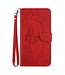 SoFetch Rood Bloemen vlinder Bookcase Hoesje met Polsbandje voor de Oppo Reno10
