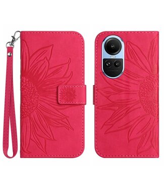 SoFetch Rose Zonnebloem Bookcase Hoesje met Polsbandje Oppo Reno10