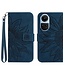SoFetch Donkerblauw Zonnebloem Bookcase Hoesje met Polsbandje voor de Oppo Reno10