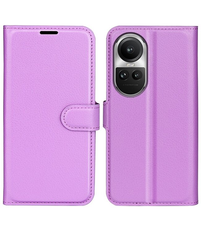 SoFetch Paars Litchee Bookcase Hoesje voor de Oppo Reno10