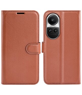 SoFetch Bruin Litchee Bookcase Hoesje Oppo Reno10