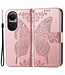 SoFetch Rosegoud Vlinder Bookcase Hoesje met Polsbandje voor de Oppo Reno10